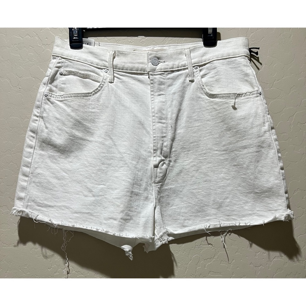 MOTHER High Waisted Tunnel Vision Cuff Fray Shorts - 32 - Picture 3 of 8